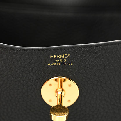 Hermes Taurillon Clemence Lindy 26 Black 6 of 10
