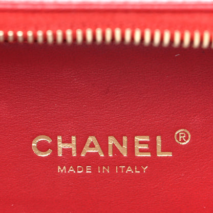 Chanel Goatskin Quilted Small CC Filigree Vanity Case Red 5 of 17