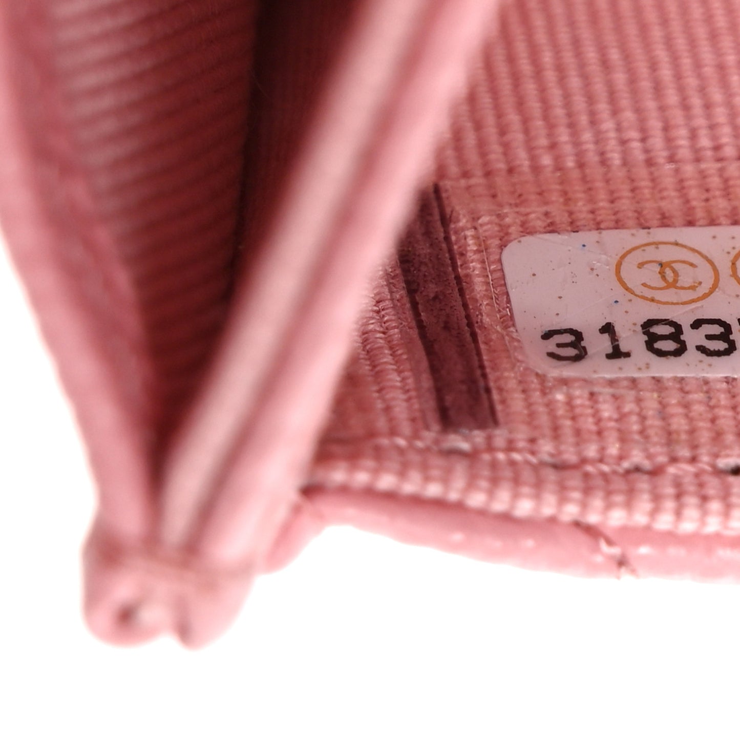 Caviar Quilted Flap Card Holder Wallet Pink