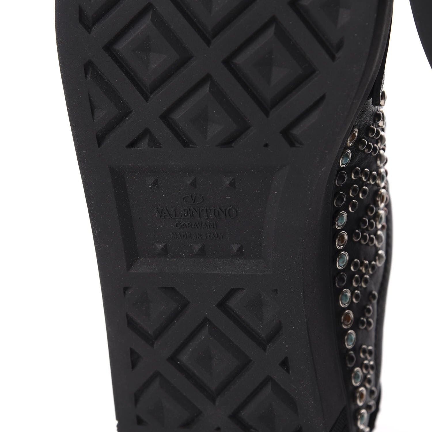 Valentino Garavani Calfskin Mens Stud Sneakers 44 Black 9 of 10