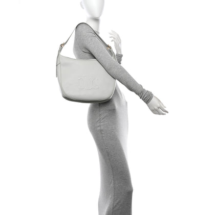 Celine Supple Calfskin Cuir Triomphe Heloise Shoulder Bag Light Stone 2 of 10