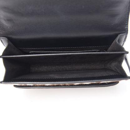 Saint Laurent Calf Hair Leopard Print Monogram Small Sunset Chain Wallet Natural Black 5 of 9