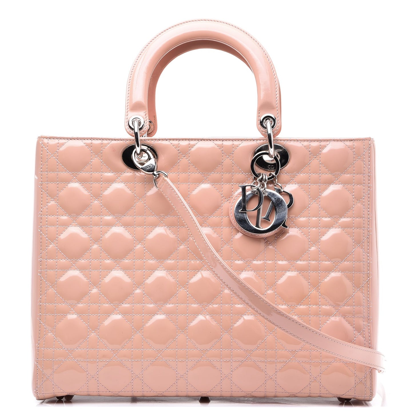 Patent Cannage Large Lady Dior Light Pink