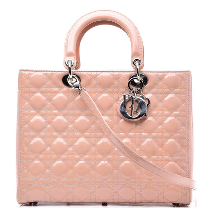Christian Dior Patent Cannage Large Lady Dior Light Pink 1 of 10