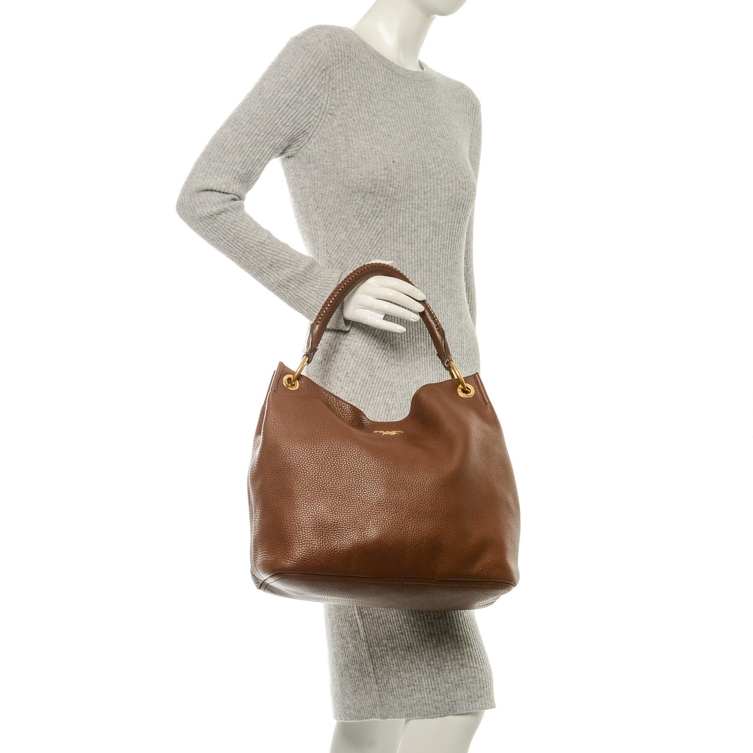 Prada Vitello Daino Hobo Palissandro 2 of 6