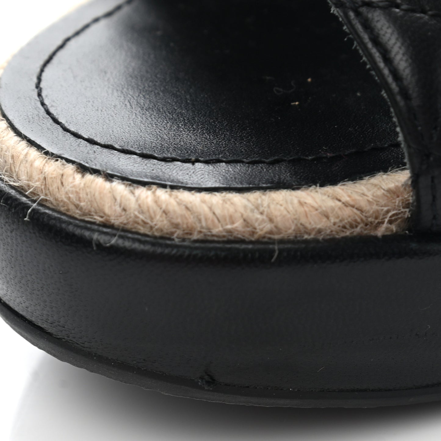 Lambskin Quilted CC Espadrille Slip On Sandals 35 Black