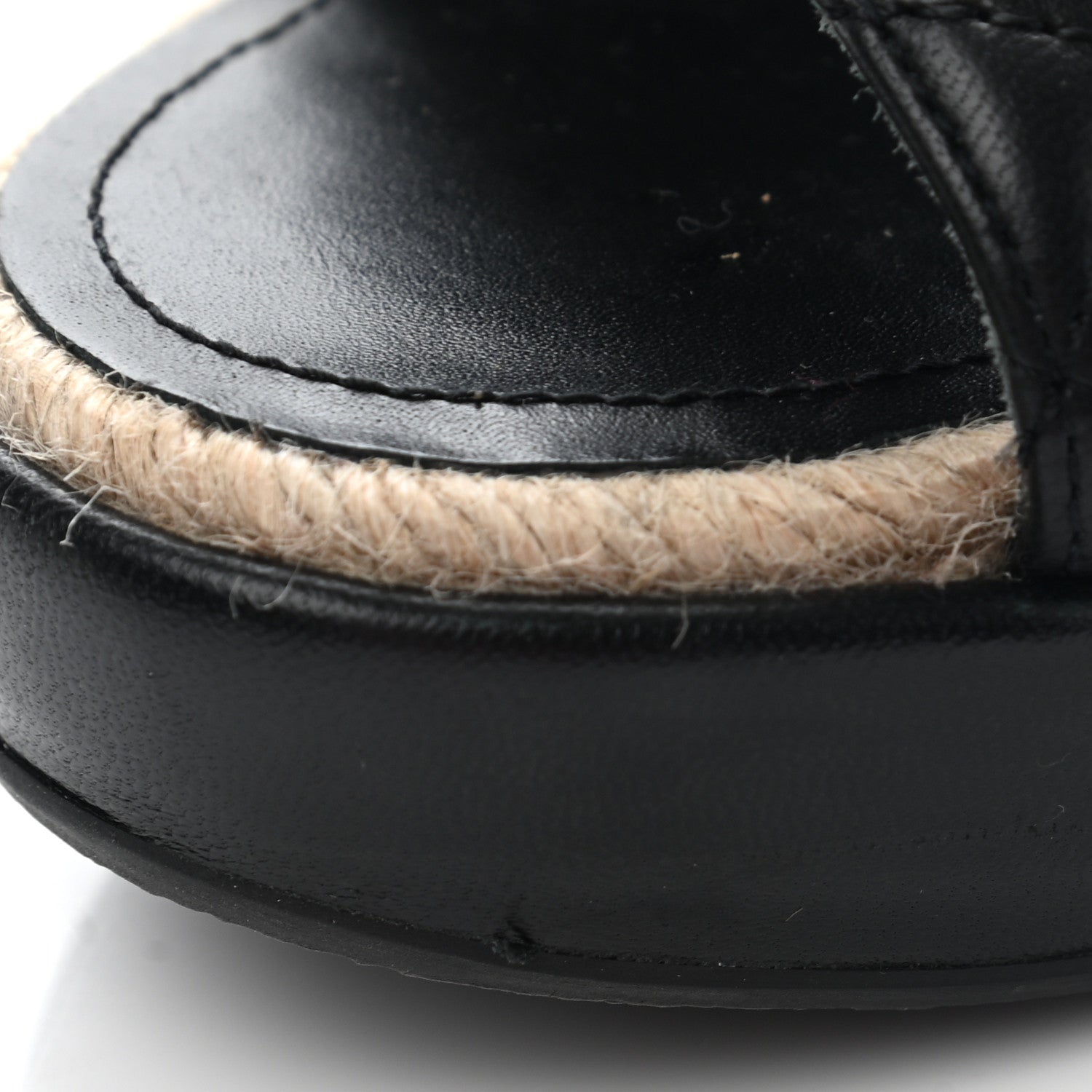 Chanel Lambskin Quilted CC Espadrille Slip On Sandals 35 Black 12 of 14