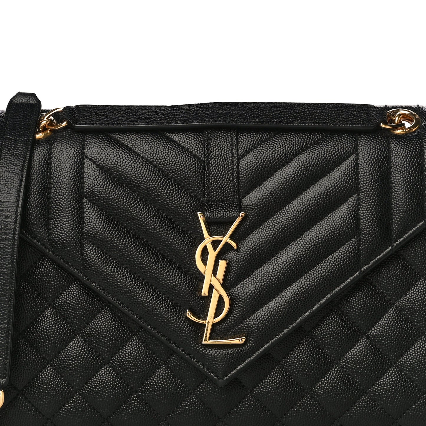 Grain De Poudre Textured Mixed Matelasse Triquilt Medium Monogram Satchel Black