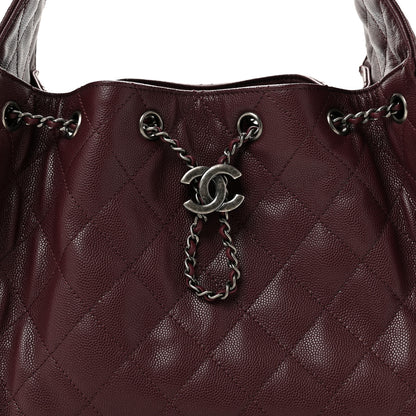 Chanel Caviar Quilted Small Chanel 25 Handbag Dark Burgundy 8 of 11