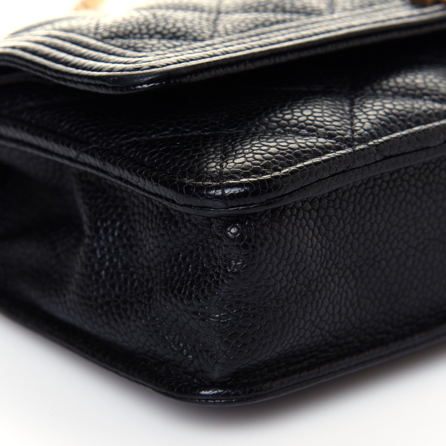 Chanel Caviar Quilted Boy Wallet On Chain WOC Black 8 of 13