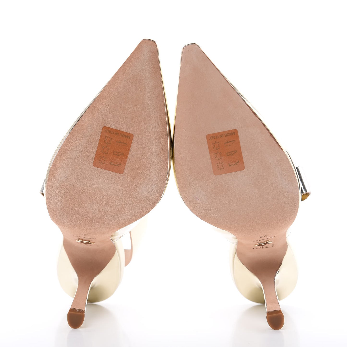 Metallic Calfskin Sweet D Sling-Back Pumps 39 Stardust Gold