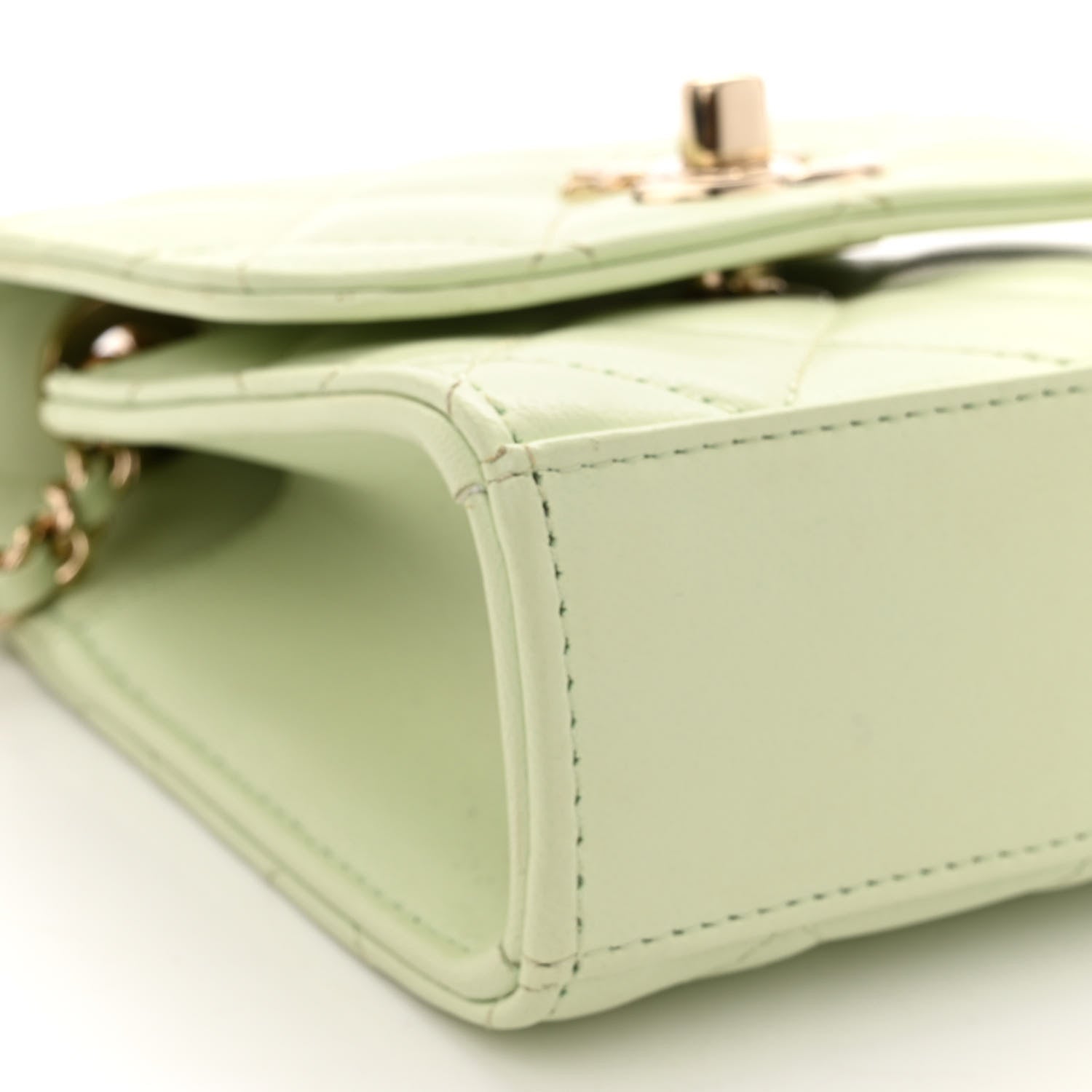 Chanel Lambskin Quilted Mini Trendy CC Chain Wallet Sea Green 9 of 11