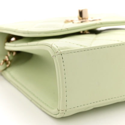 Chanel Lambskin Quilted Mini Trendy CC Chain Wallet Sea Green 9 of 11