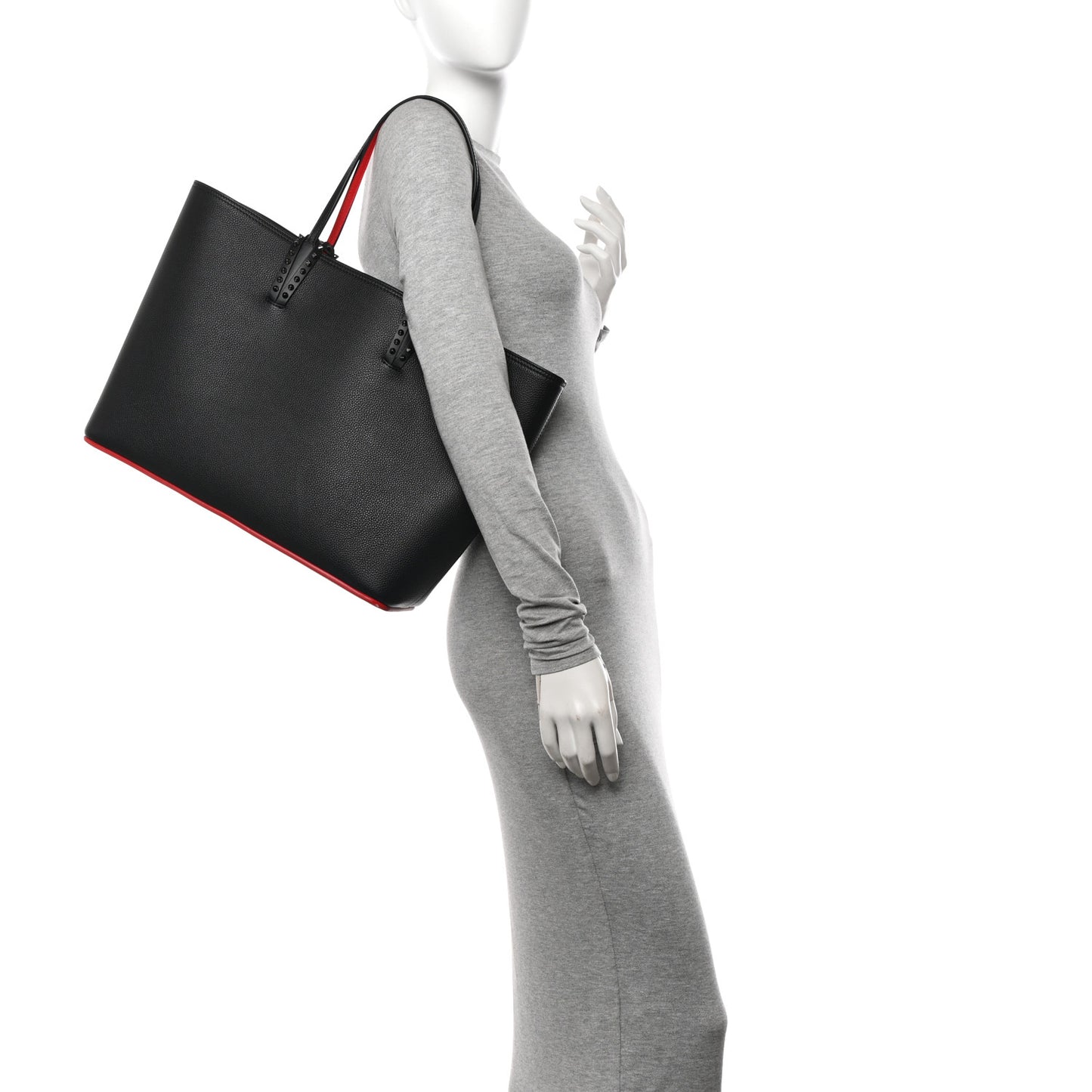Calfskin Spikes East West Cabata Tote Black
