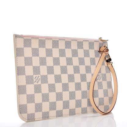 Louis Vuitton Damier Azur Neverfull MM GM Pochette Rose Ballerine 3 of 7