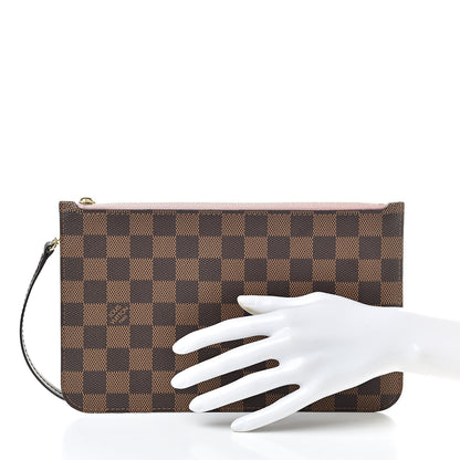 Louis Vuitton Damier Ebene Neverfull MM GM Pochette Rose Ballerine 2 of 9