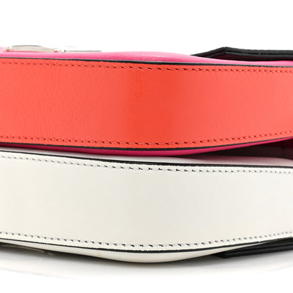 Fendi Vitello Dolce Nappa Flowerland Tri-Color Micro Double Baguette Fuxia White Ice Papavero 9 of 10