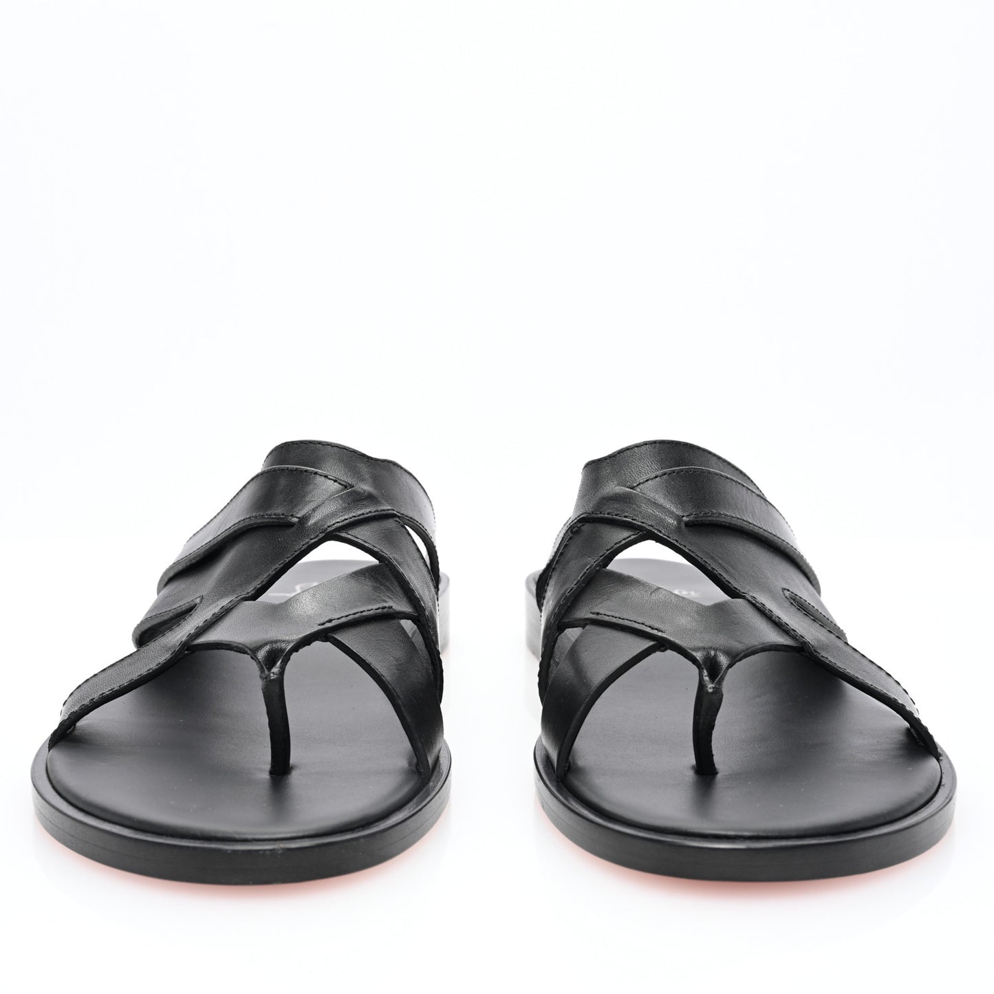 Calf Mens Sinouhe Flat Slide Sandals 41 Black