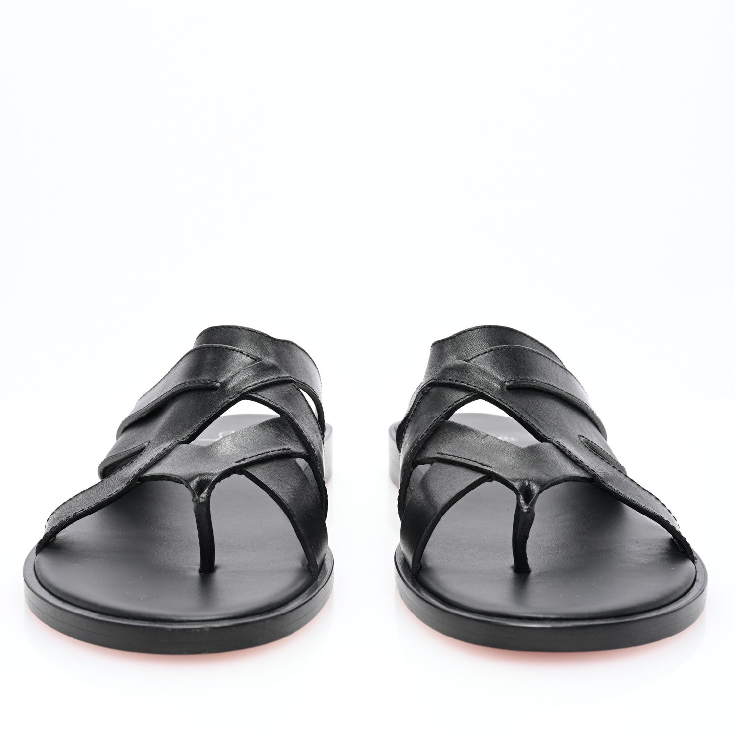 Christian Louboutin Calf Mens Sinouhe Flat Slide Sandals 41 Black 2 of 7