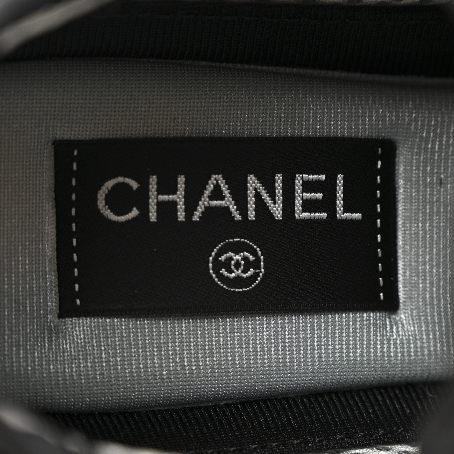 Chanel Fabric Suede CC Sneakers 40 Black Dark Grey 7 of 12