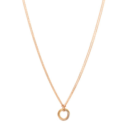 Cartier 18K Pink Yellow White Gold Trinity Double Chain Pendant Necklace 1 of 4