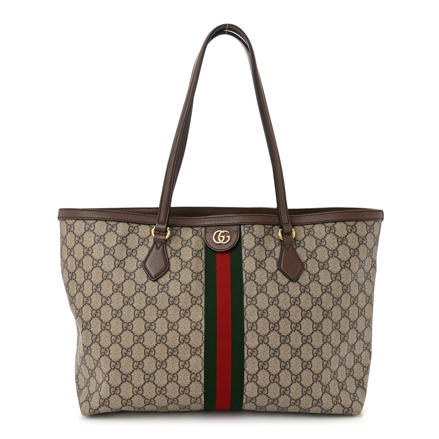 Gucci GG Supreme Monogram Medium Ophidia Shopping Tote Brown 1 of 11