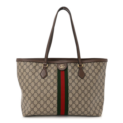 Gucci GG Supreme Monogram Medium Ophidia Shopping Tote Brown 1 of 11