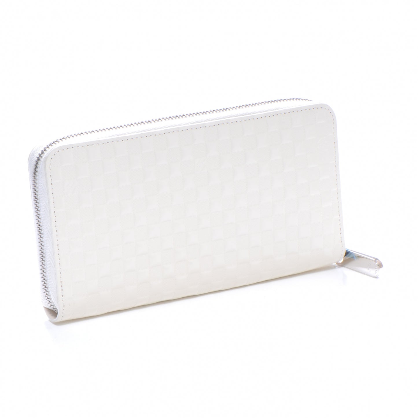 Shiny Calfskin Damier Facette Zippy Wallet Creme