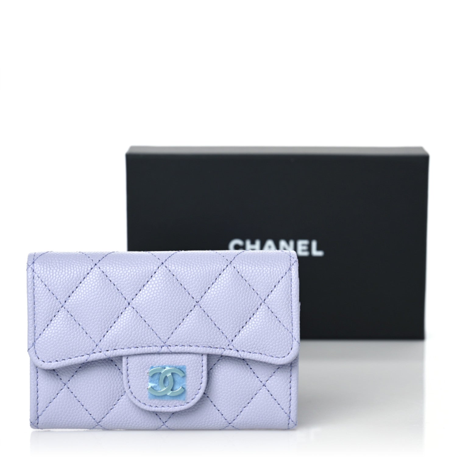 Chanel Caviar Quilted Flap Card Holder Wallet Light Purple 9 of 9