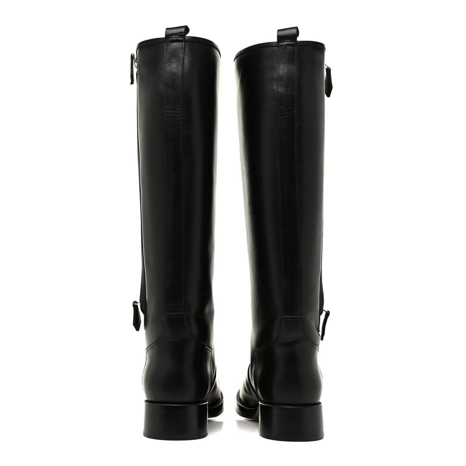 Hermes Box Calfskin Equestrian Land Boots 37.5 Black 4 of 10