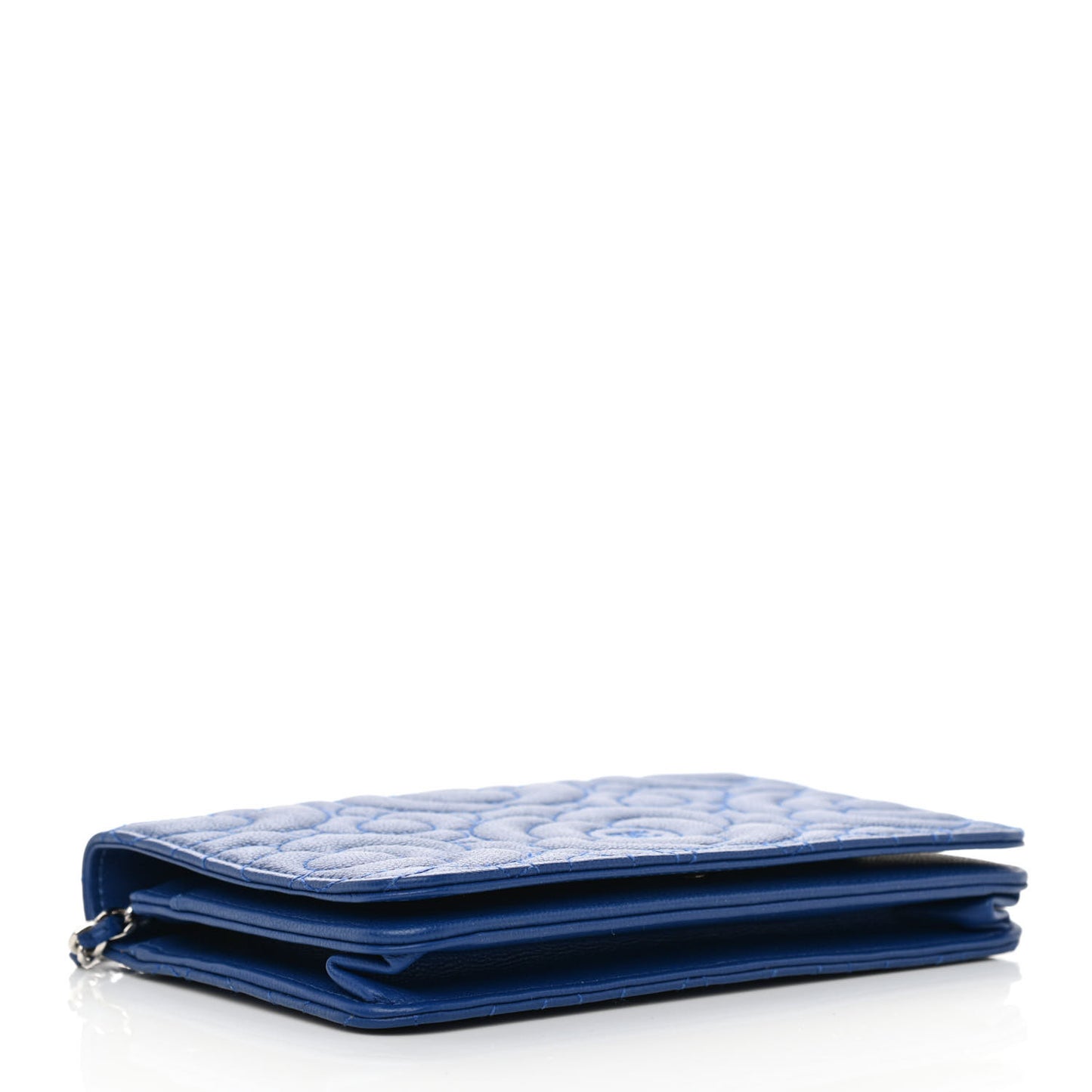Caviar Camellia Embossed Wallet On Chain WOC Blue
