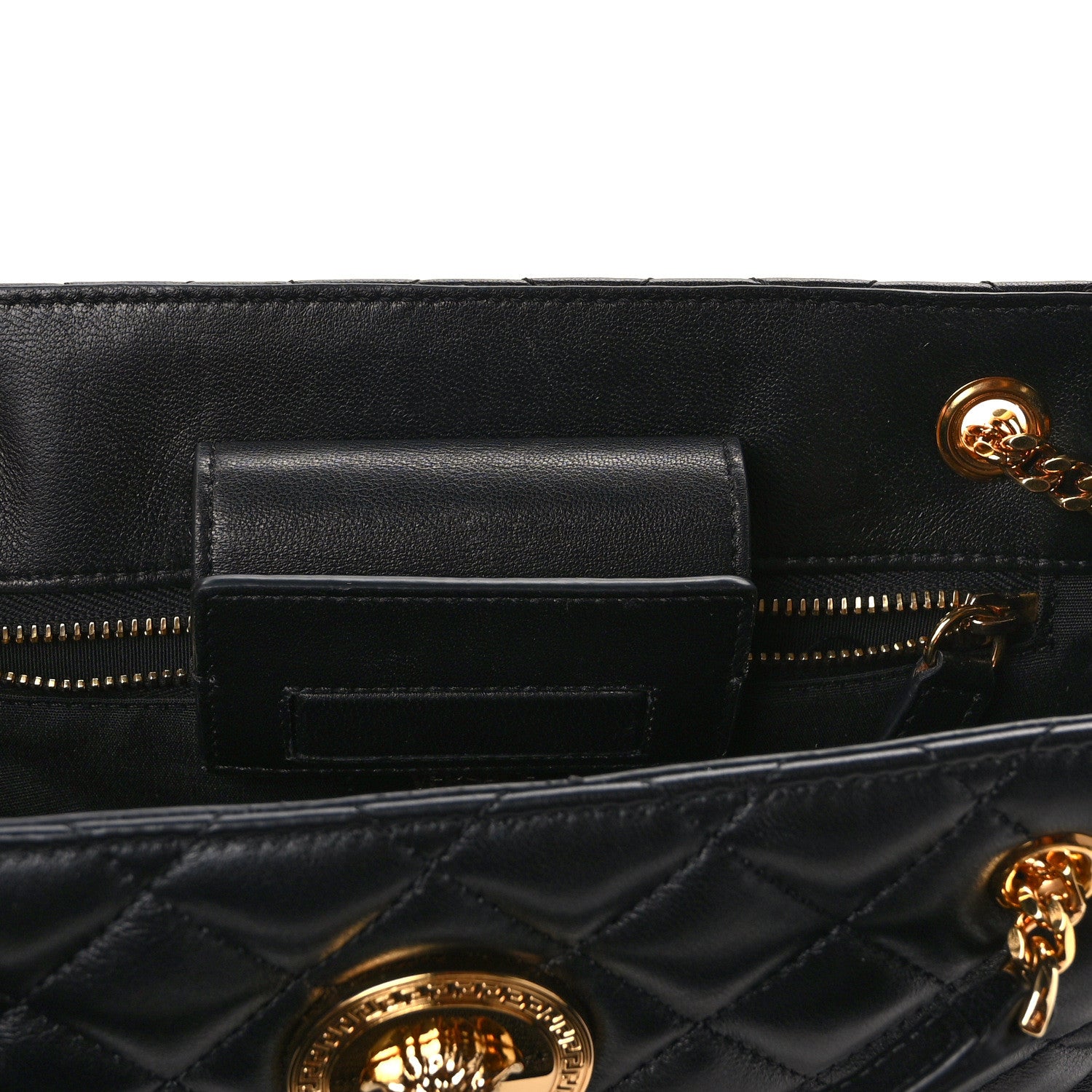 Versace Nappa Quilted Medusa Chain Shoulder Bag Black 13 of 15
