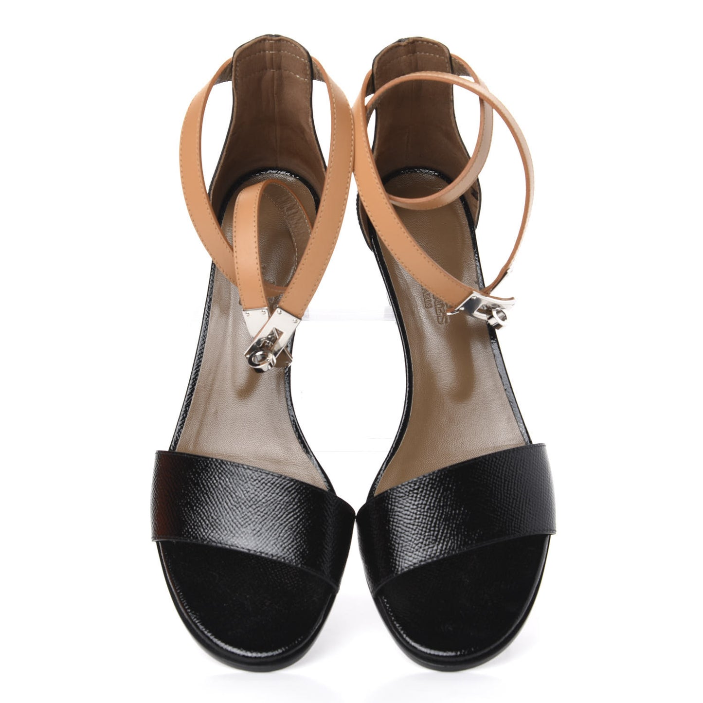 Patent Epsom Box Manege Sandals 37.5 Black