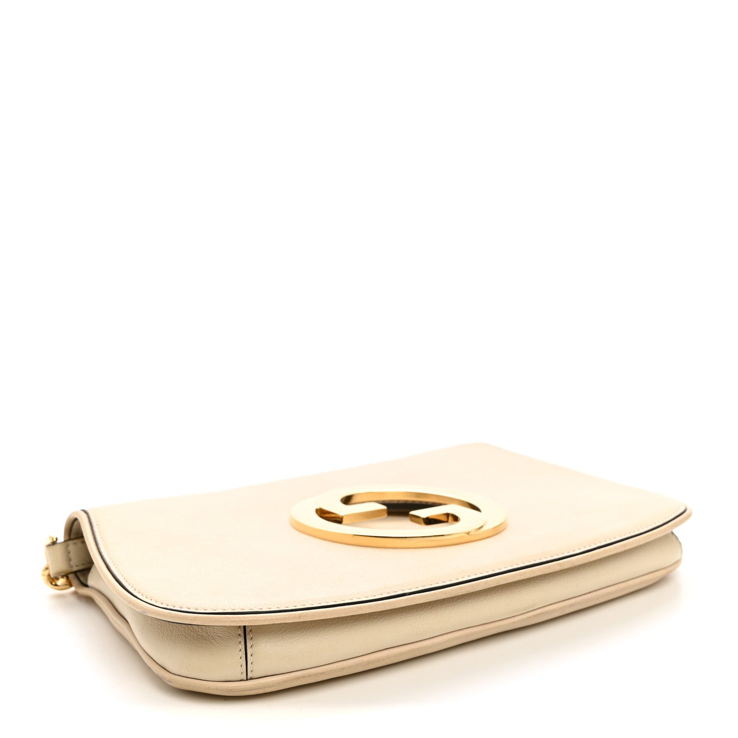 Roxy Calfskin Blondie Chain Shoulder Flap Bag Mystic White