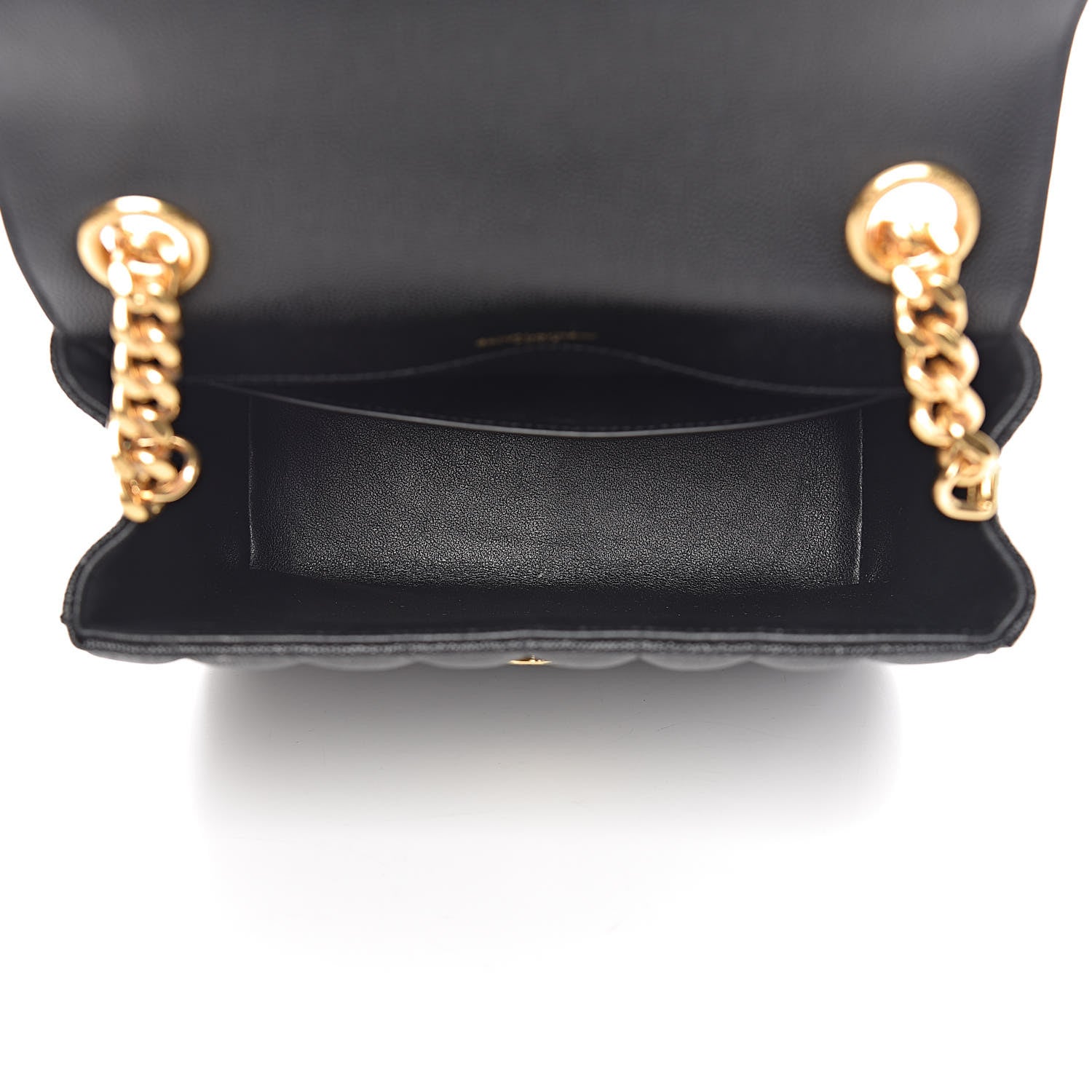 Saint Laurent Grain De Poudre Matelasse Monogram Medium Vicky Chain Bag Black 5 of 10