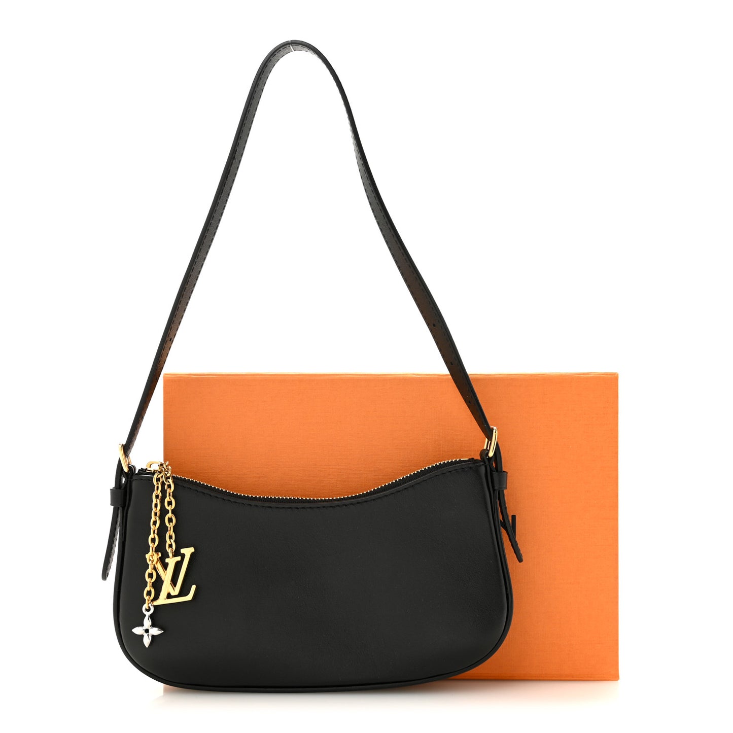 Calfskin LV Bloom Pochette  Black