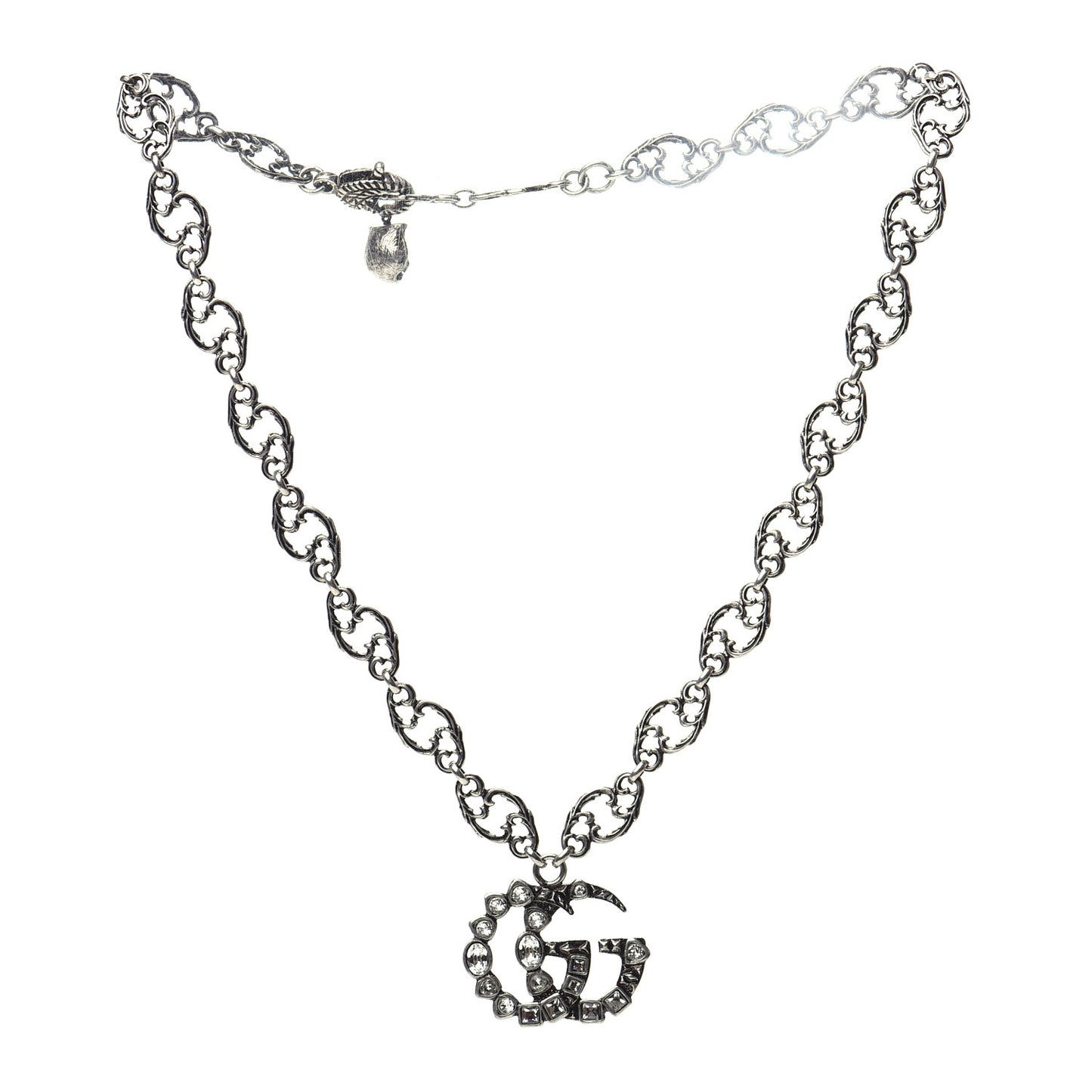 Crystal Marmont Necklace Aged Silver