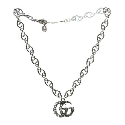 Gucci Crystal Marmont Necklace Aged Silver 3 of 7