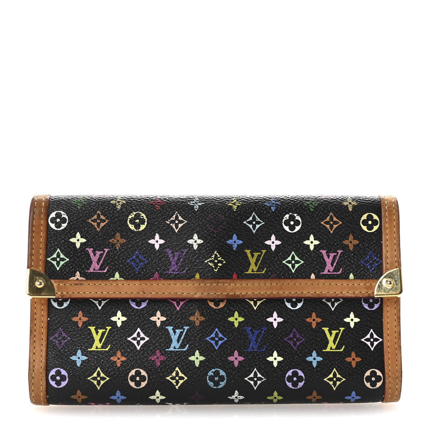 Louis Vuitton Monogram Multicolor Porte Tresor International Wallet Black 1 of 6