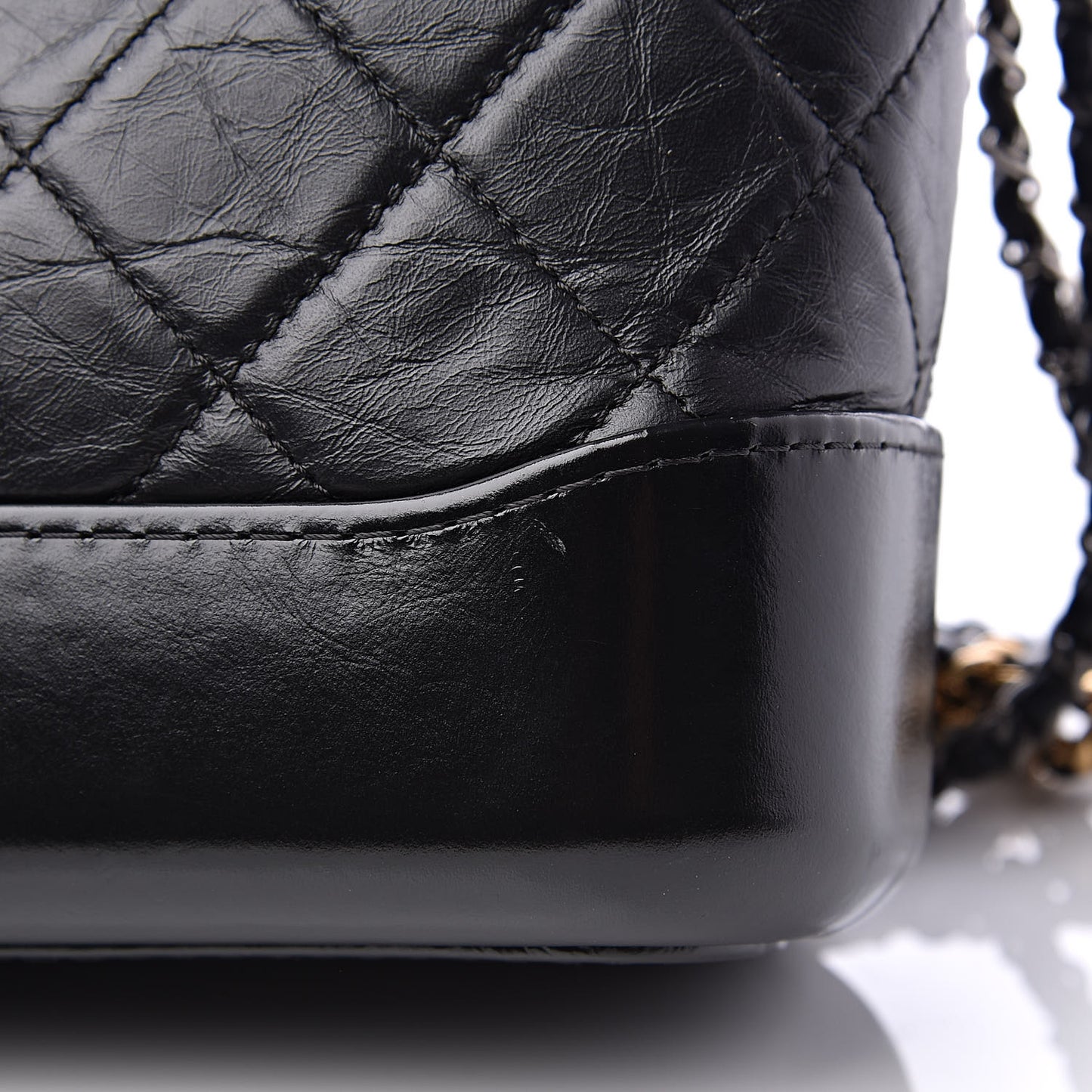 Aged Calfskin Quilted Small Gabrielle Hobo Black