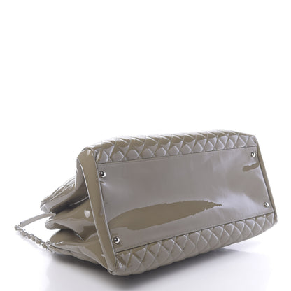 Chanel Patent Quilted Large Just Mademoiselle Bowling Bag Gris Fonce 4 of 10