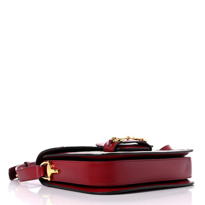 Gucci GG Supreme Monogram Azalea Calfskin Horsebit 1955 Shoulder Bag Beige Ebony New Cherry Red 5 of 11