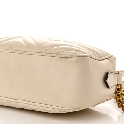 Gucci Calfskin Matelasse Small GG Marmont Chain Shoulder Bag White 11 of 15