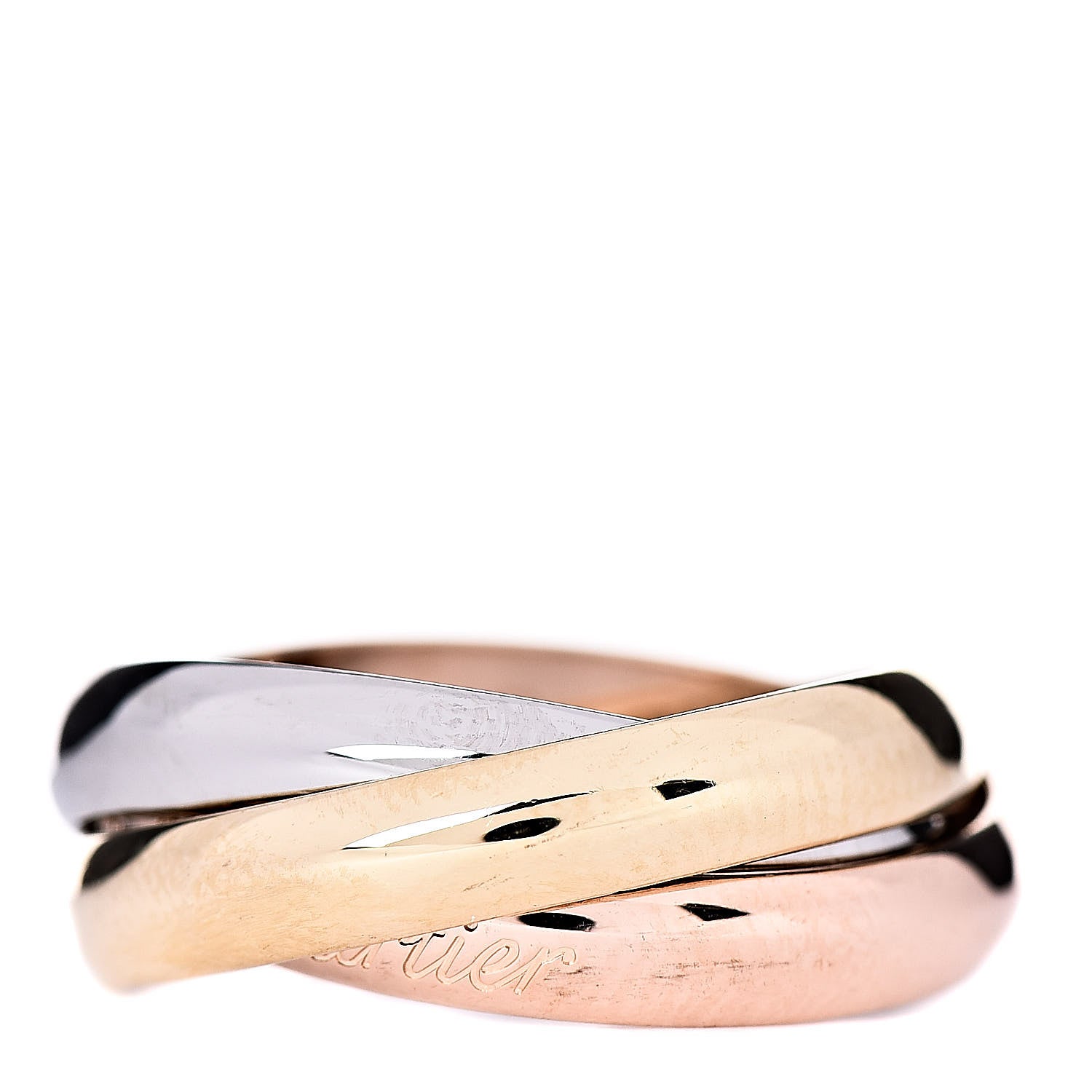 Cartier 18K Pink Yellow White Gold Classic Les Must De Trinity Ring 53 6.25 3 of 5