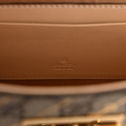 Gucci GG Supreme Monogram Calfskin Horsebit Print Mini Padlock Top Handle Shoulder Bag Beige Ebony Light Pink 6 of 14
