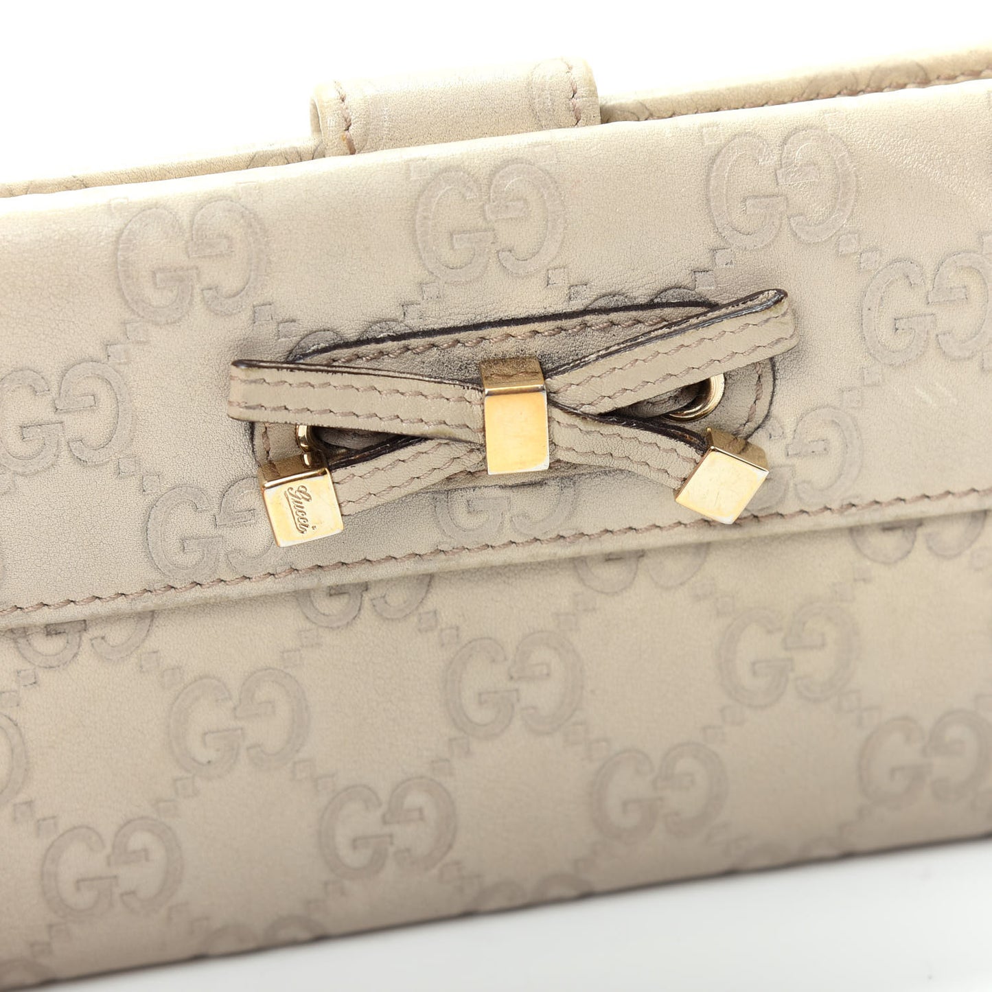 Guccissima Princy Continental Wallet Off White