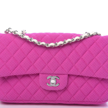 Chanel Neoprene Quilted Medium Single Flap Pink 10 of 10