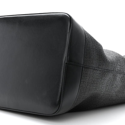 Saint Laurent Linen Canvas Teddy Shopping Bag Black 11 of 11