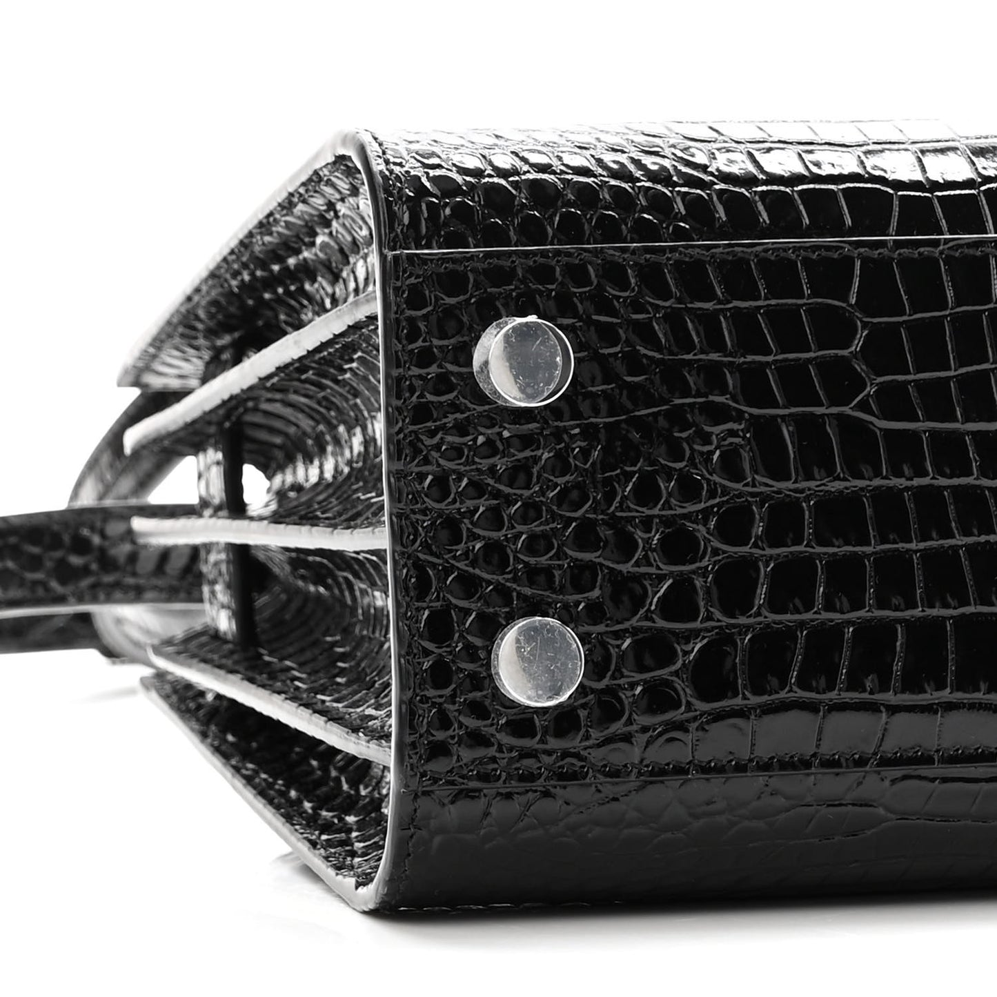 Calfskin Crocodile Embossed Nano Sac De Jour Black