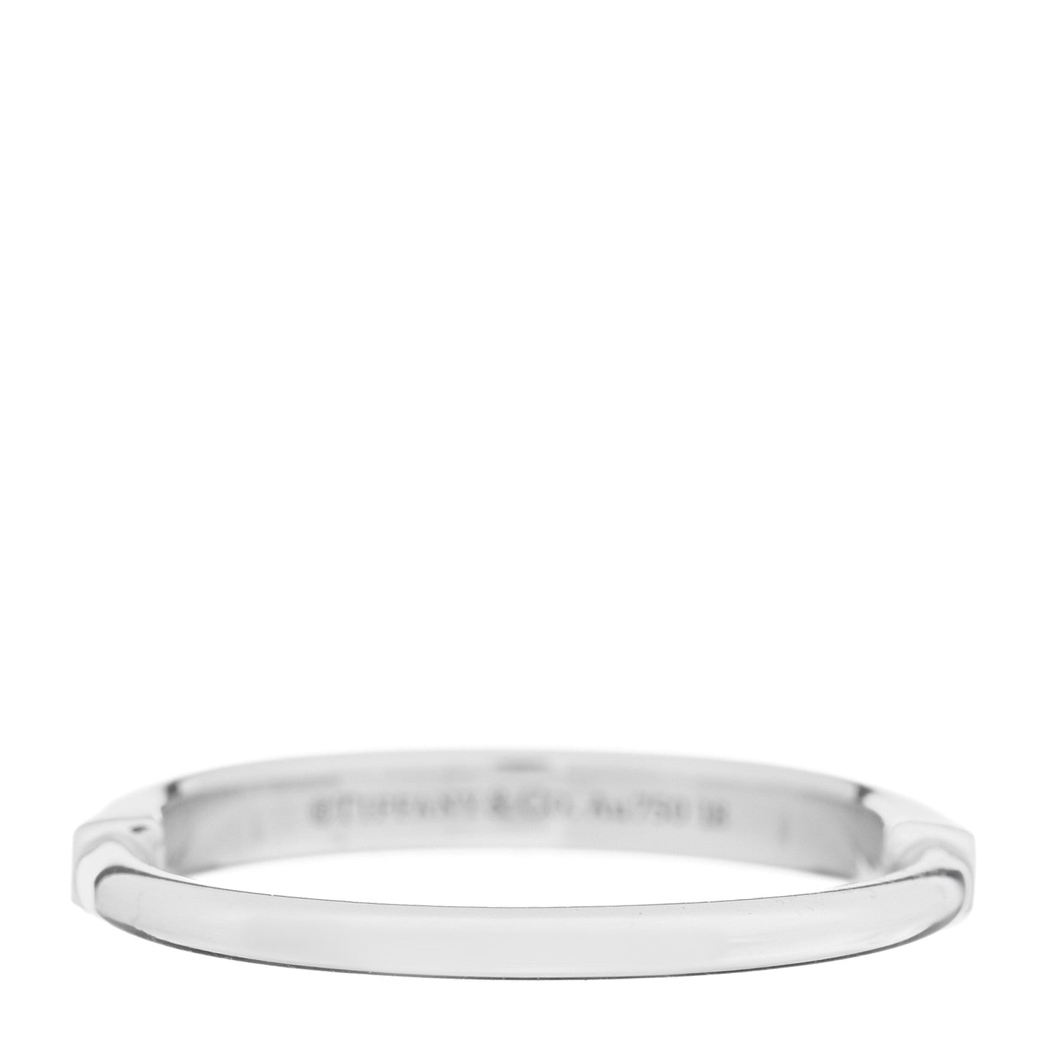 Tiffany 18K White Gold Lock Ring 63 10.5 1 of 5